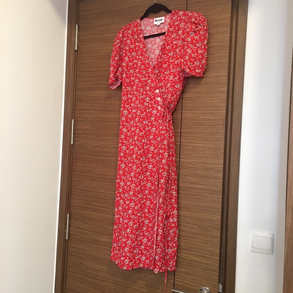 Rouje Red Flower Gabin Dress Size 36